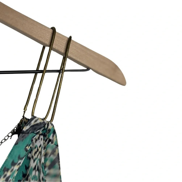 Arden Mini Fit & Flare Y2K Dress Black Green Unique Metal Straps Women’s… - Picture 13 of 13